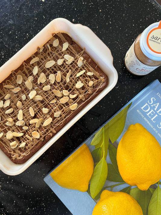 Brownies de Doble Chocolate con Crema de Almendras