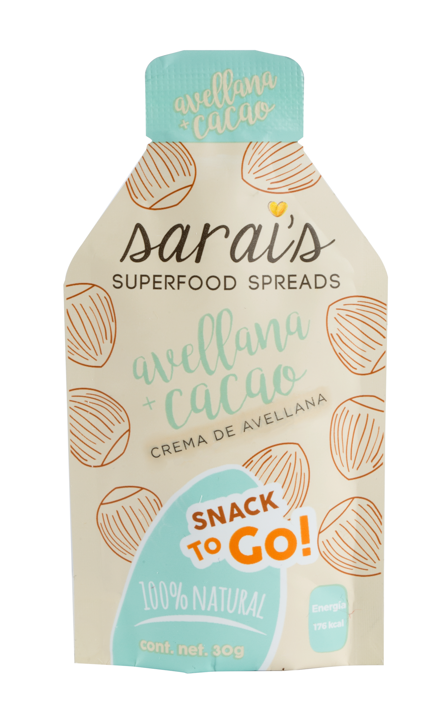 Sachet Crema de avelllana con cacao 30g
