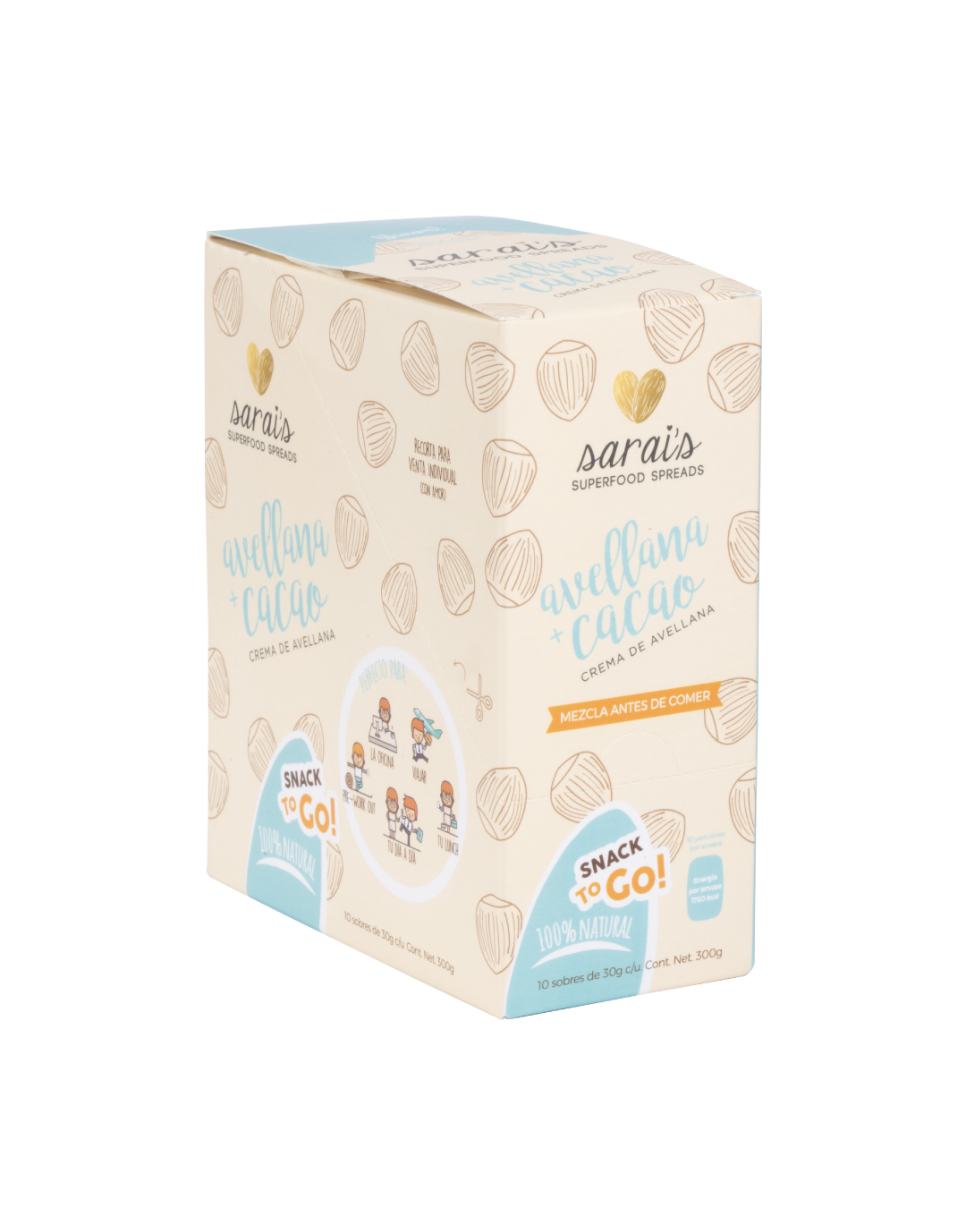 Caja de Sachets Avellana Cacao (10 sobres de 30 g)