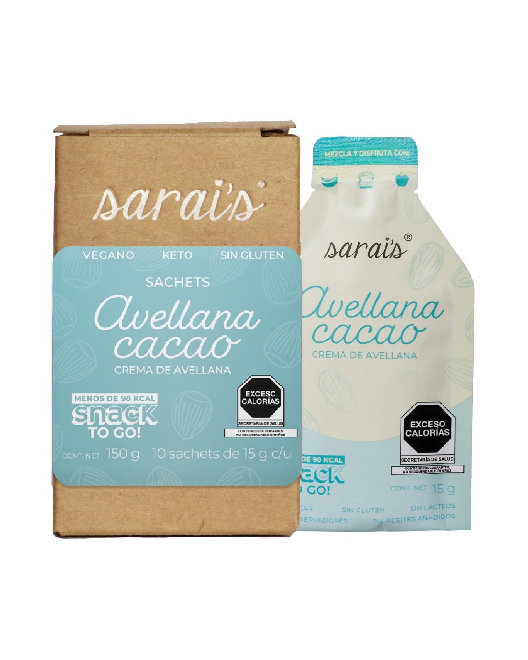 Caja de Sachets Avellana Cacao (10 sobres de 15 g)
