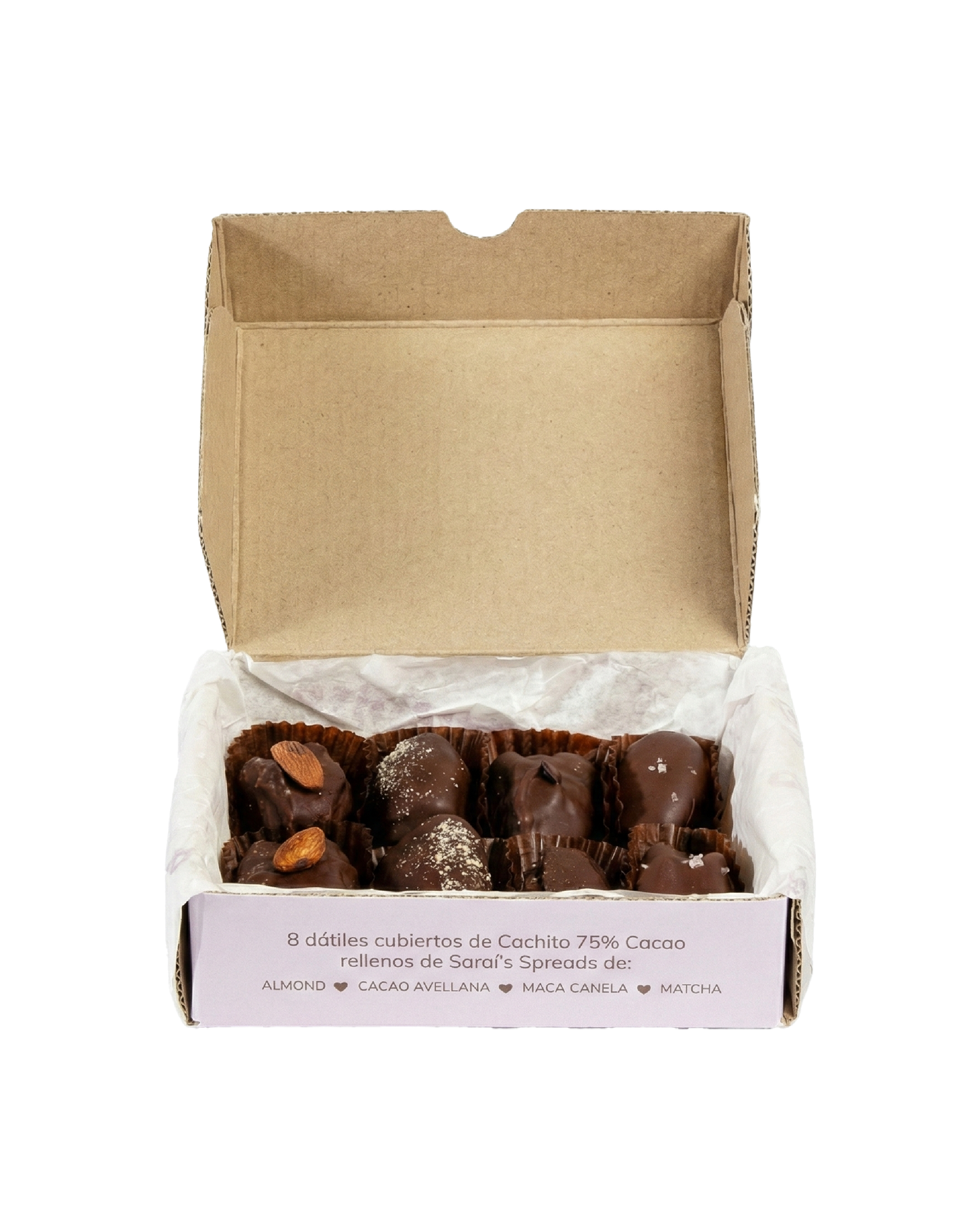 Dátiles con chocolate rellenos de Sarai's