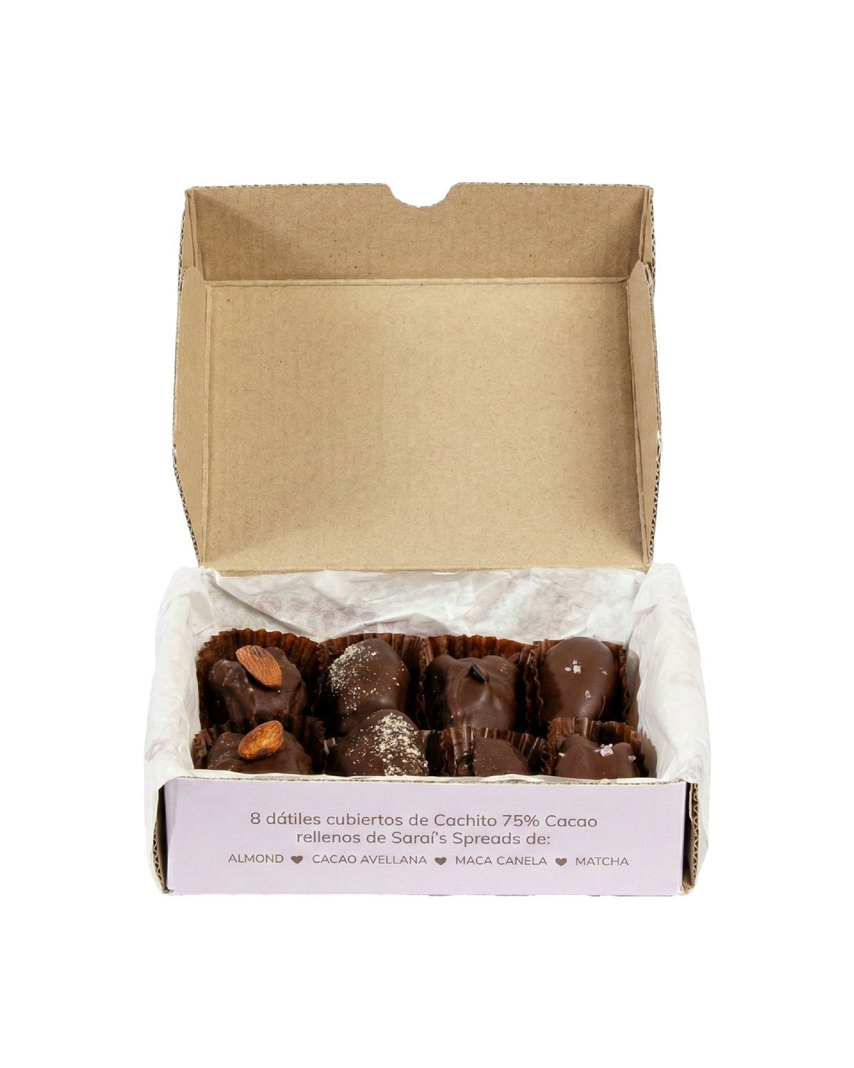 Dátiles con chocolate rellenos de Sarai's (10 piezas)
