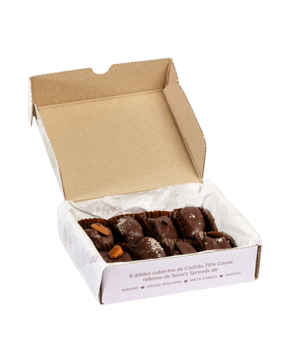 Dátiles con chocolate rellenos de Sarai's